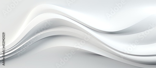 Minimalist rendered white geometric wallpaper with abstract wave background