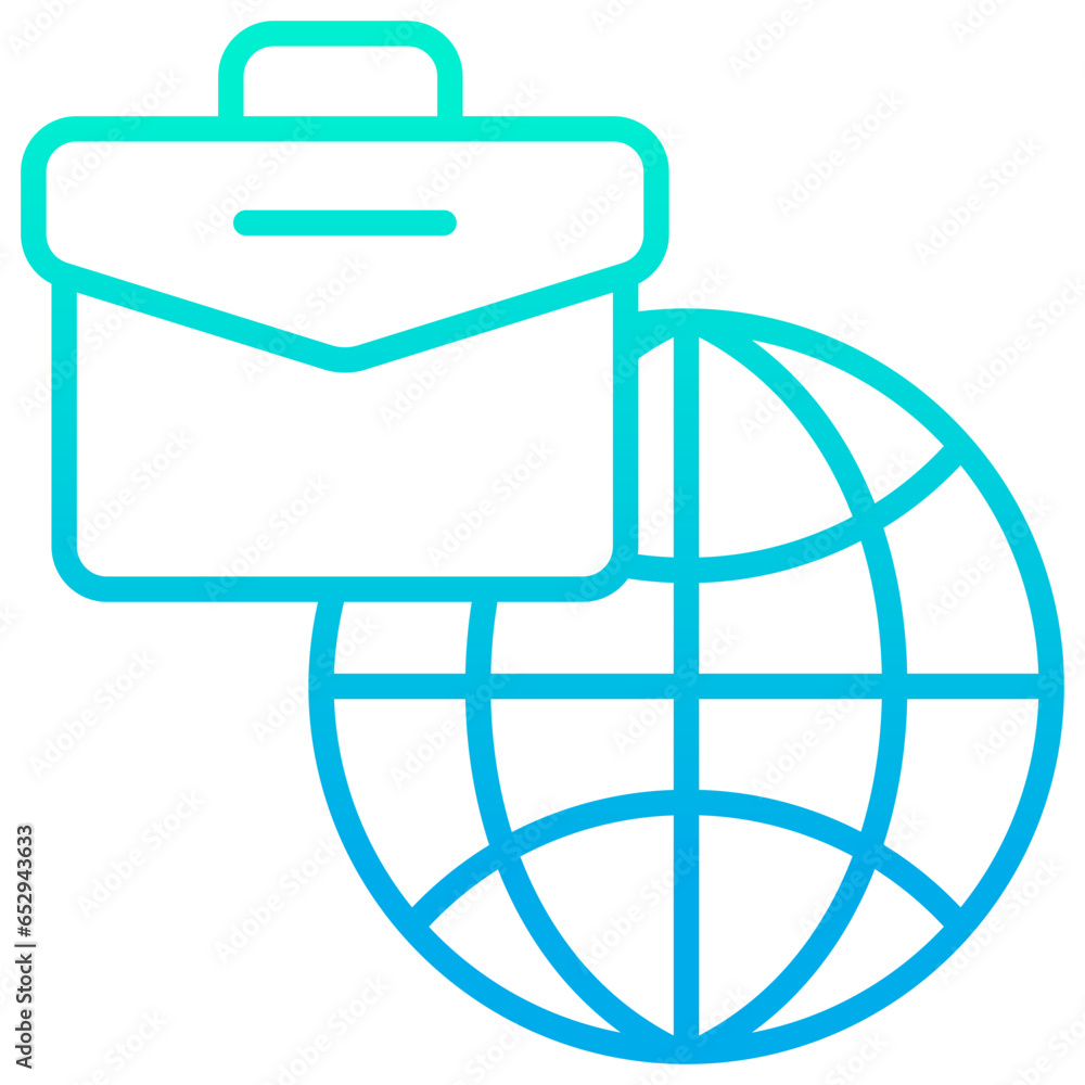 Outline gradient global Business icon Outline gradient global Business icon