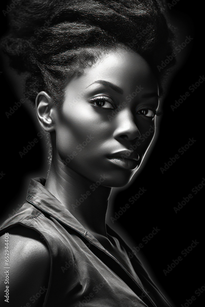 Beautiful ebony african model woman with long hairstyle. Care and beauty hair products. Beautiful ebony african model woman with long hairstyle. Care and beauty hair products.