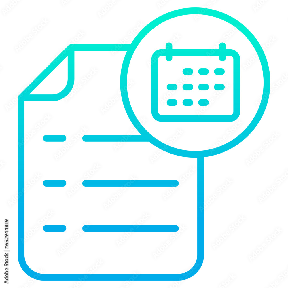 Outline gradient file date icon Outline gradient file date icon