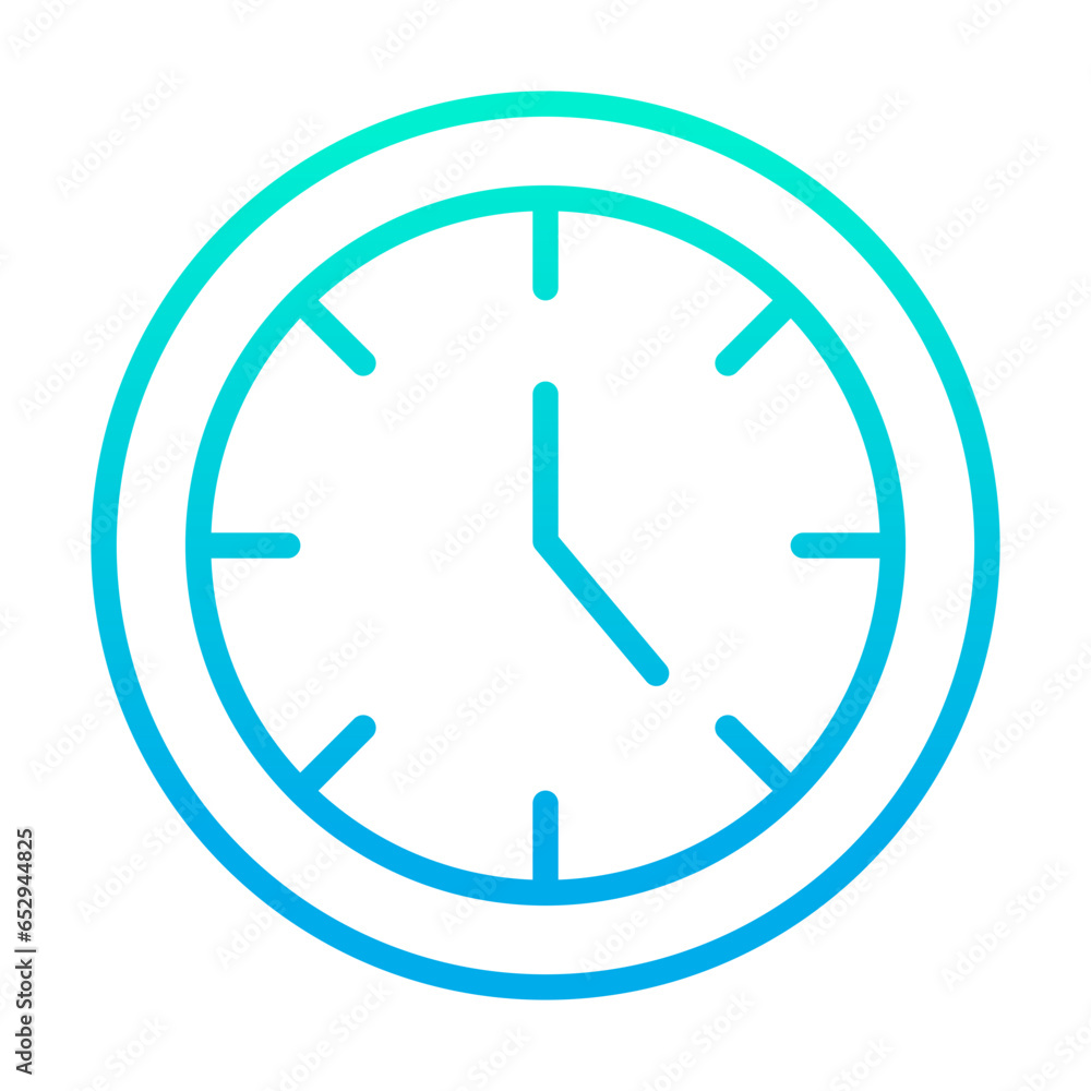 Outline gradient Clock icon