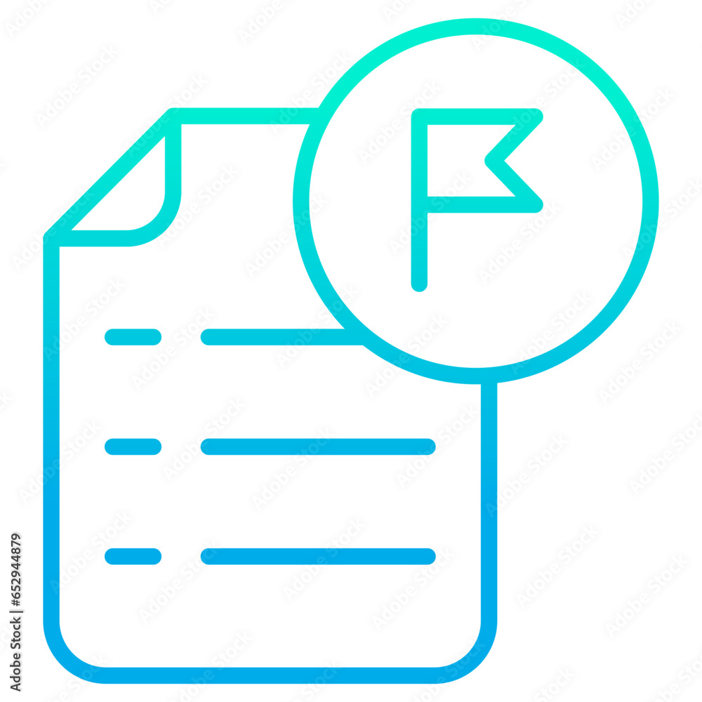Outline gradient Document Flag icon Outline gradient Document Flag icon