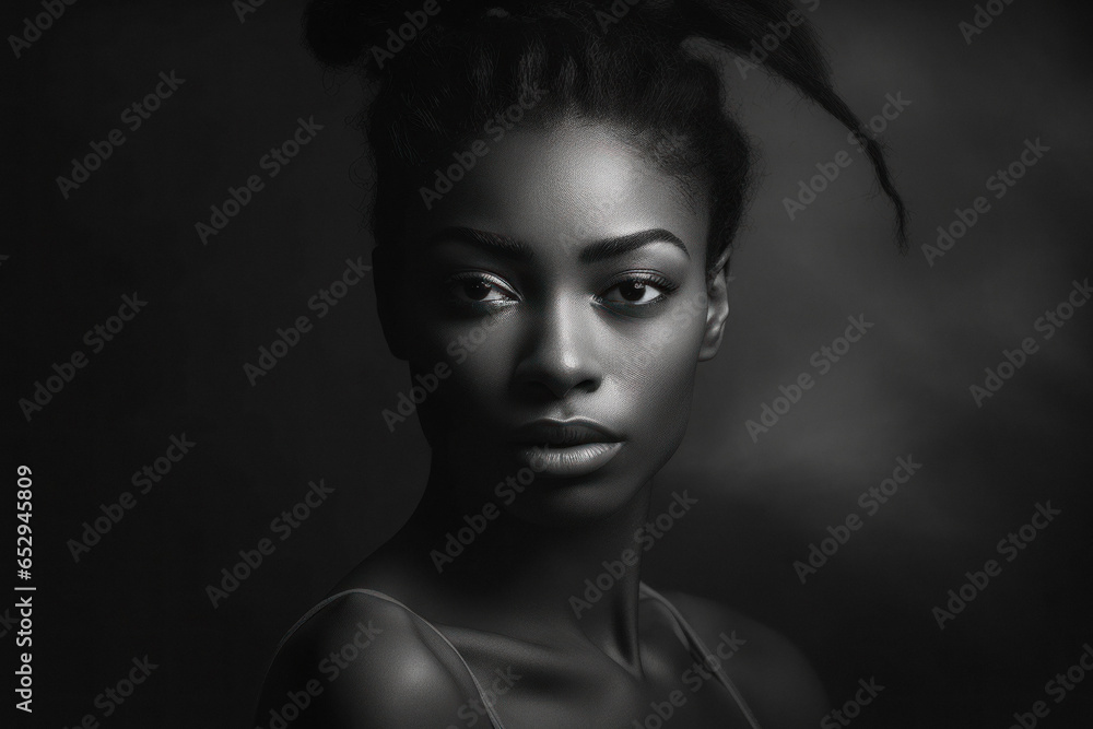 Beautiful ebony african model woman with long hairstyle. Care and beauty hair products. Beautiful ebony african model woman with long hairstyle. Care and beauty hair products.