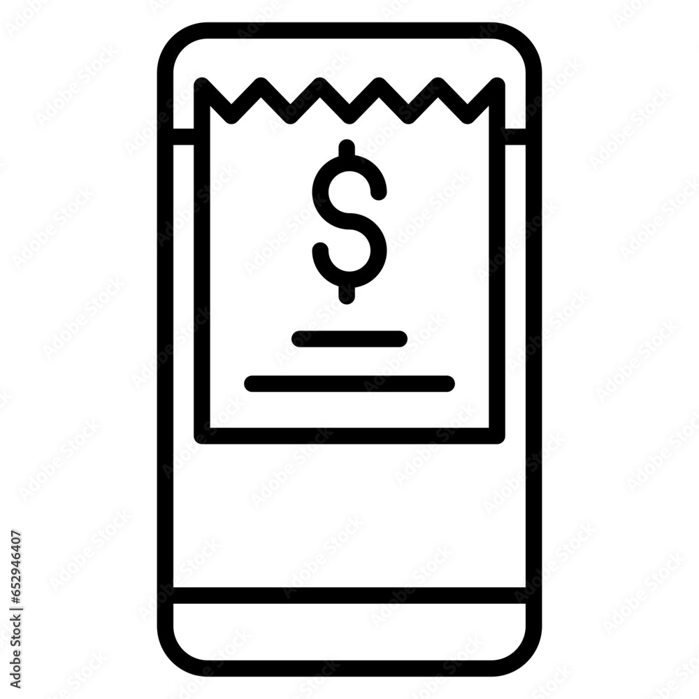 Outline Mobile Invoice icon