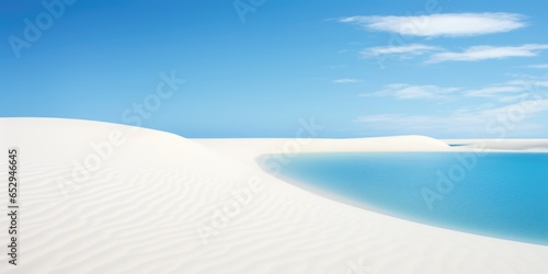 vast dune desert. lençóis maranhenses in Brazil. White sand dunes and blue water pools. photo