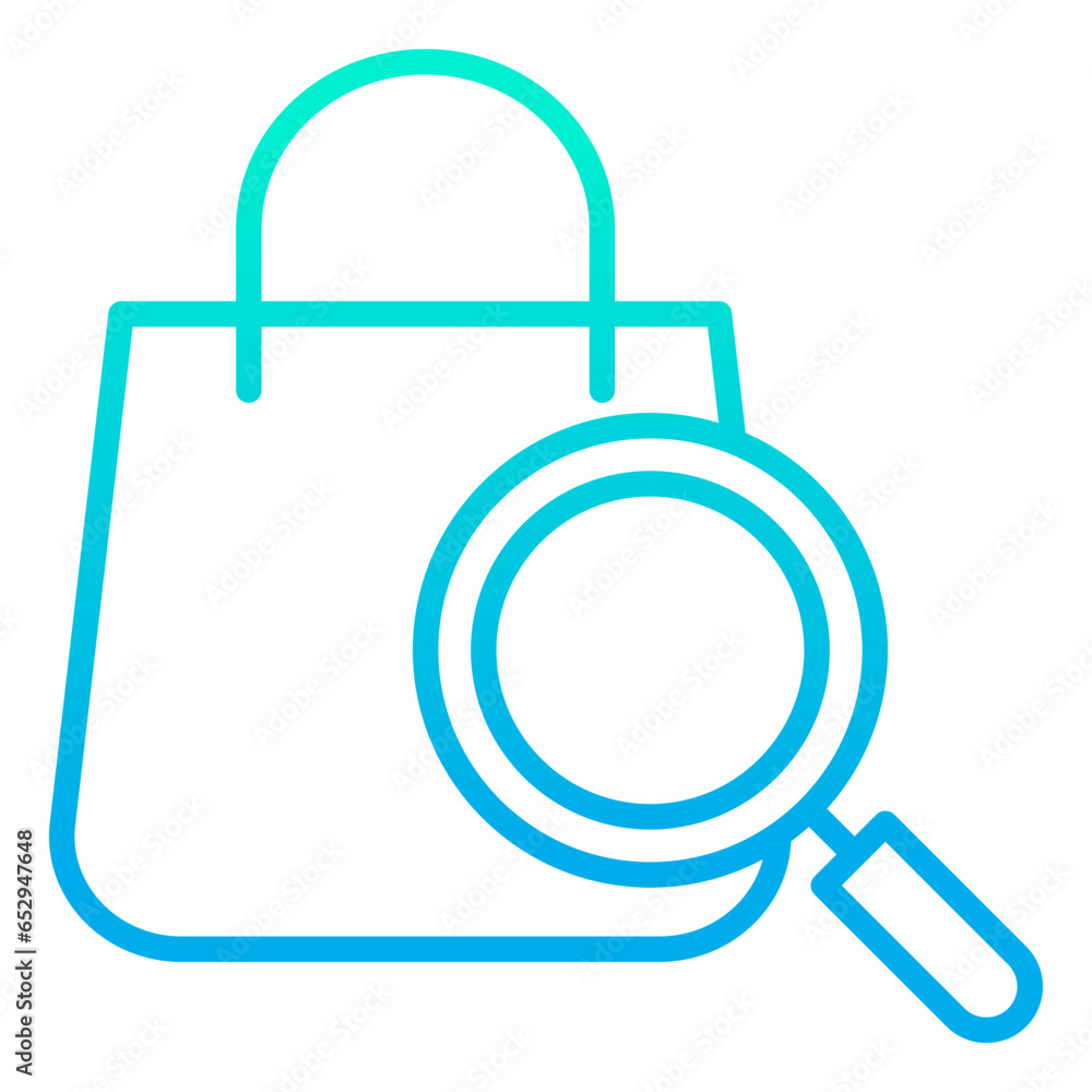 Outline gradient Search Shopping Bag icon Outline gradient Search Shopping Bag icon