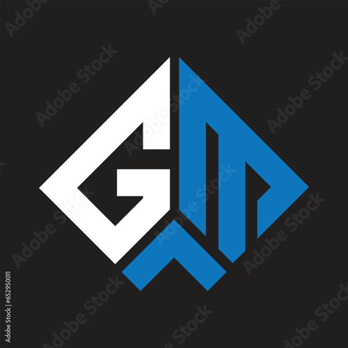 GM letter logo design on black background. GM creative initials letter logo concept. GM letter design.

