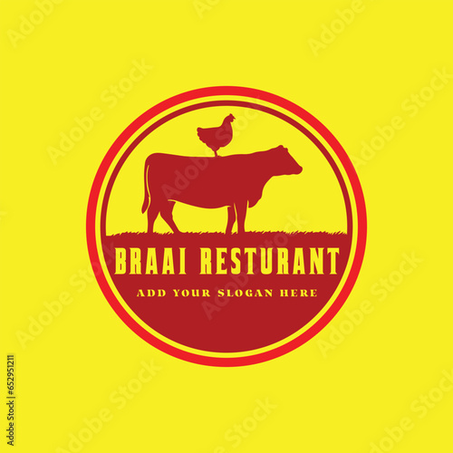 braai restaurant logo design vector