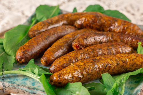 Mumbar is a type of sausage of middle eastern origin that is made with mutton, rice, black pepper, salt and cinnamon stuffed into an intestine casing - after the sausage has been cooked by boiling.  © Israa