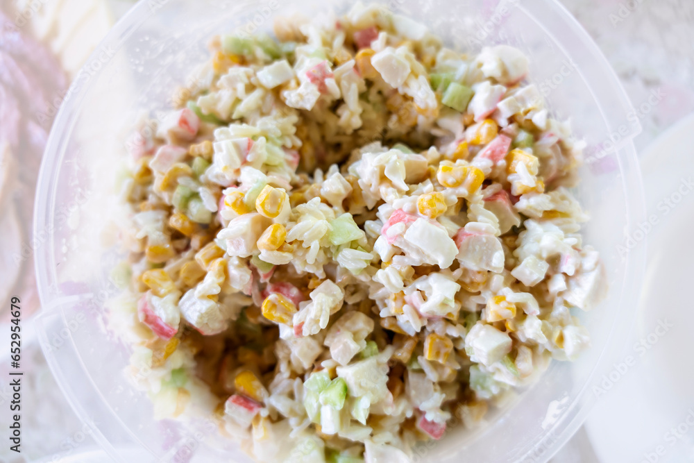 French salad, large on white background French salad, large on white background