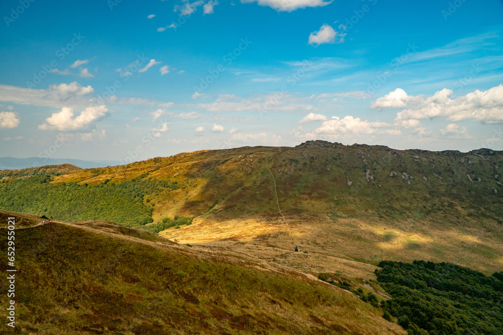 A mountain range in the Bieszczady Mountains in the area of Tarnica, Halicz and Rozsypaniec. A mountain range in the Bieszczady Mountains in the area of Tarnica, Halicz and Rozsypaniec.