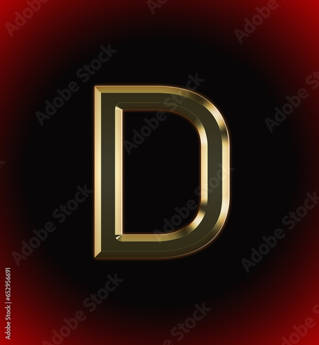 Golden and shining Alphabet(letter) D and name of individual (boy or Girl) with start of alphabet D, black and red beautiful background