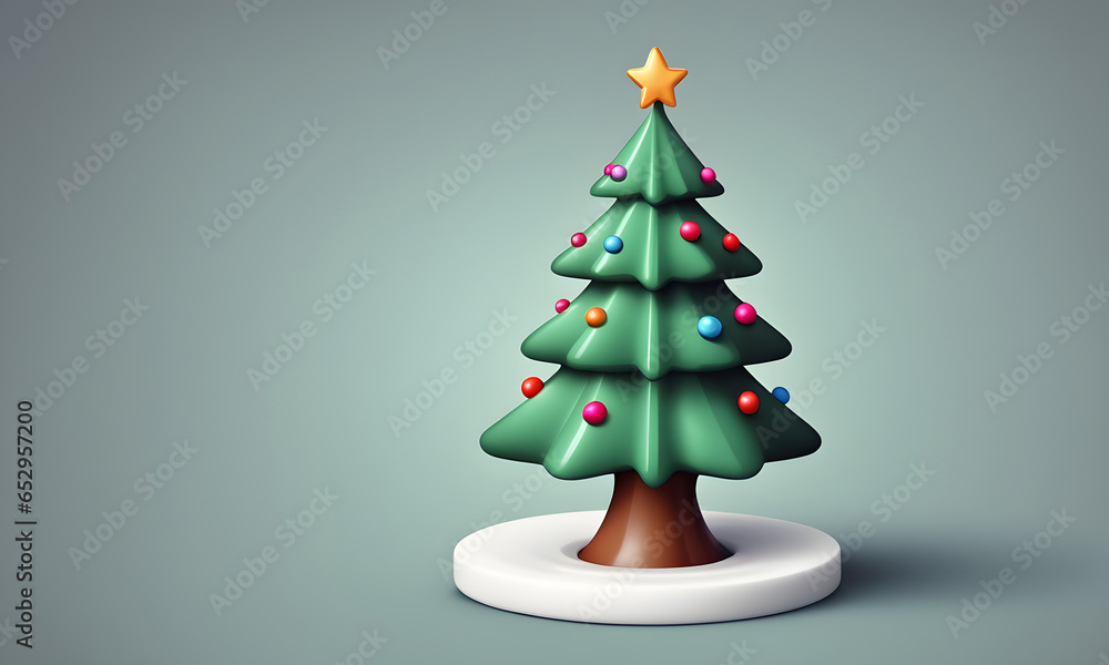 Cute 3D Christmas Tree Art Animated Graphic, Invitation Card Banner Website Design Background - ai generated Cute 3D Christmas Tree Art Animated Graphic, Invitation Card Banner Website Design Background - ai generated