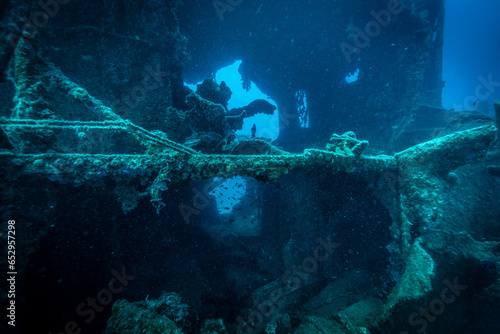 Diving in Montenegro.
In beautiful Kotor Bay there is old Yugoslavian patrol boat that is at the bottom of the Bay at around 25 meters. photo