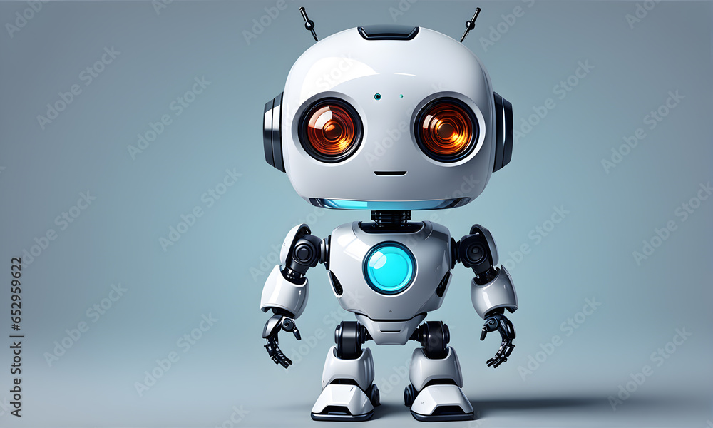 Cute Little Robot 3D Art Animated Graphic, Invitation Card Banner Website Design Background - ai generated Cute Little Robot 3D Art Animated Graphic, Invitation Card Banner Website Design Background - ai generated