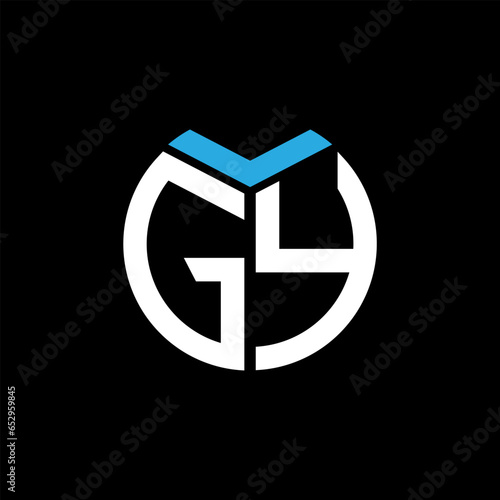 GY letter logo design on black background. GY creative initials letter logo concept. GY letter design.
 photo