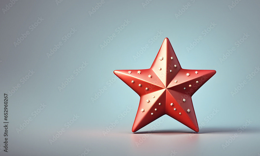 Fototapeta premium Cute Christmas Star 3D Art Animated Graphic, Invitation Card Banner Website Design Background - ai generated