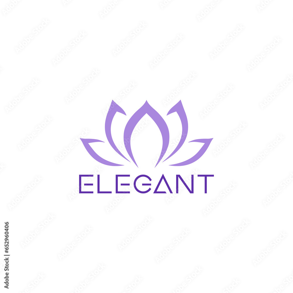Elegant lotus logo icon isolated on transparent background