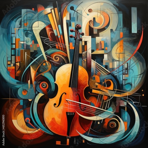 abstract illustration of musical instruments