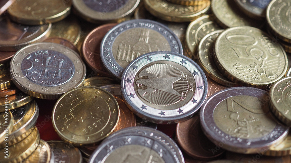 euro coins background euro coins background