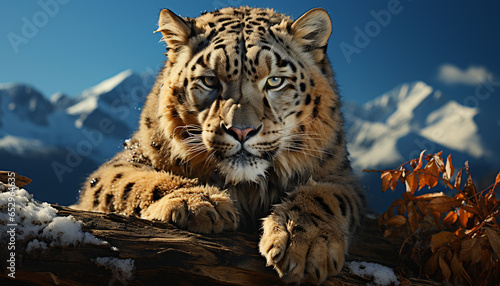 Majestic tiger, fur striped, tranquil scene, wilderness beauty, looking away generated by AI