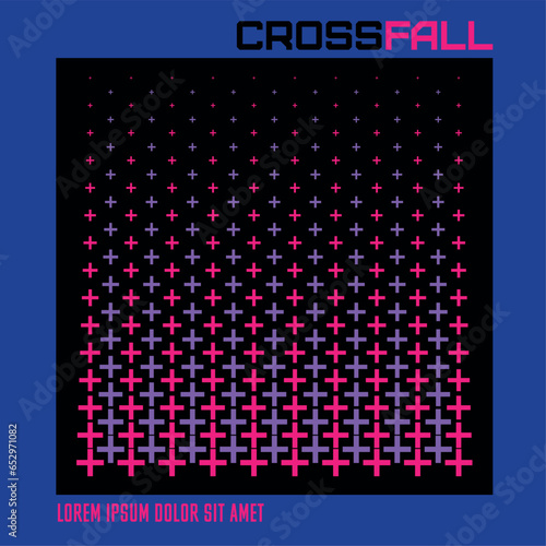 Geometric background representing an array of falliing crosses