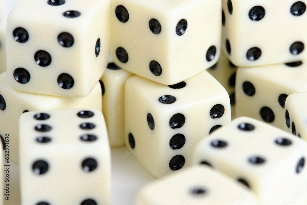 Cubes closeup for playing board games. Cubes closeup for playing board games.