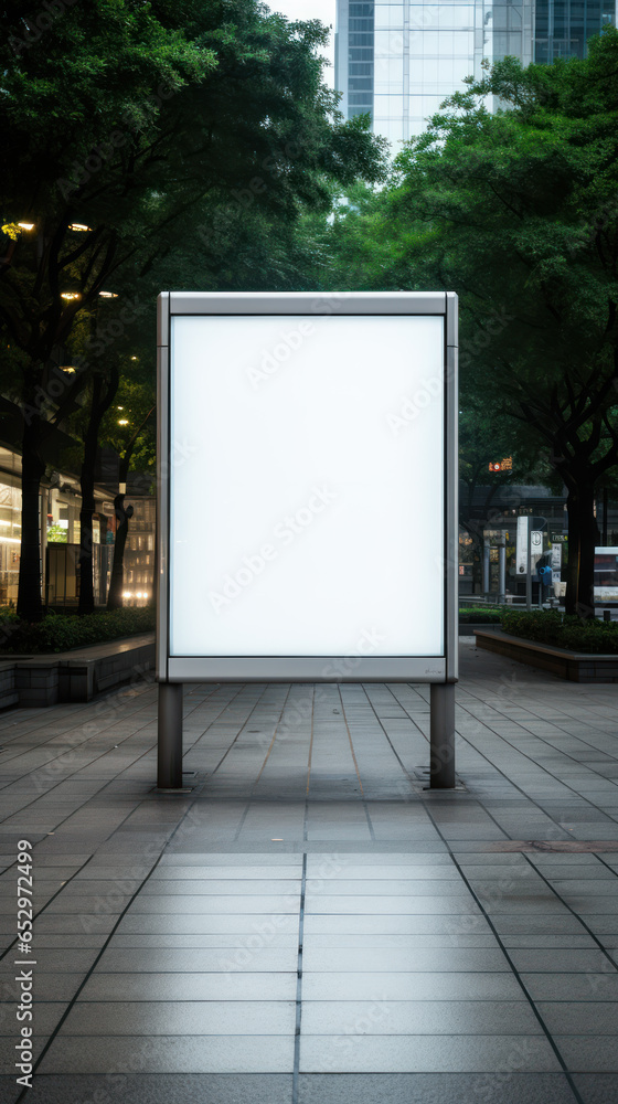 Empty signboard for advertising, billboard with space for mockup information, billboard on city streets Empty signboard for advertising, billboard with space for mockup information, billboard on city streets