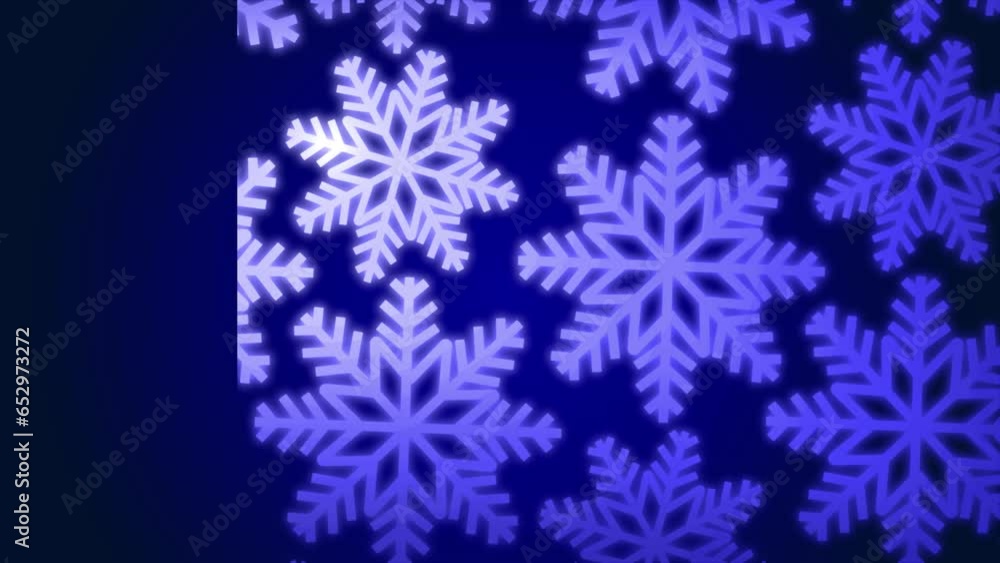 animation of snowflakes on blue background, christmas animation of snowflakes on blue background, christmas