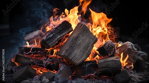 fire burning in a fireplace