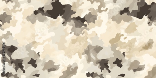 Pattern of light brown and khaki beige that is both seamless and rugged in texture; might be used for military, hunting, or paintball. Abstract modern classic camouflage pattern textile surface design