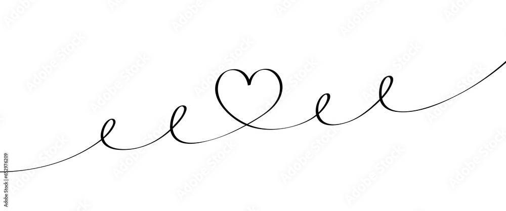 Hand drawn heart in linear style. Continuous line drawing of love sign on white background. Doodle vector graphic design Hand drawn heart in linear style. Continuous line drawing of love sign on white background. Doodle vector graphic design
