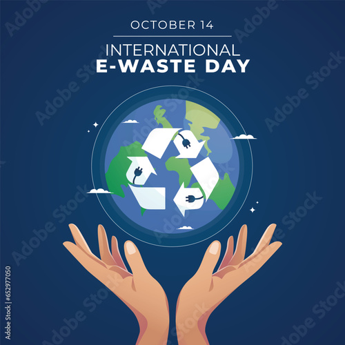International E-Waste Day vector design template good for celebration usage. e waste vector illustration. flat design. vector eps 10.