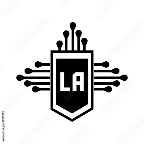LA letter logo design.LA creative initial LA letter logo design. LA creative initials letter logo concept.