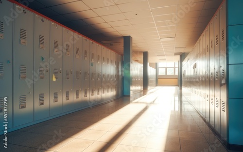 School hallway with nice li...