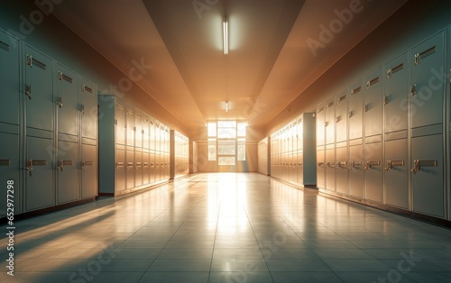 School hallway with nice li...