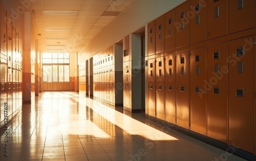 School hallway with nice li...