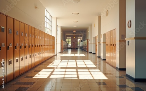 School hallway with nice li...