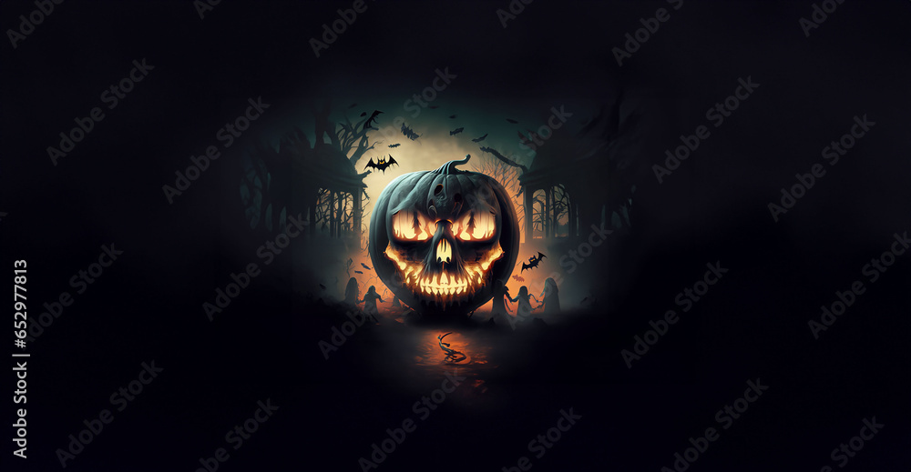 halloween, pumpkins and darkness