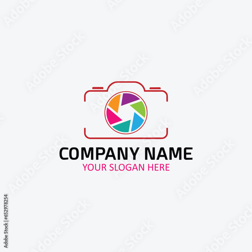 photography camera logo design vector