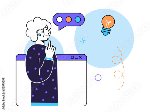 New idea scene. Search business solution. Finding ideas concept. Concept of entrepreneurship, business startup and new ideas. Vector illustration