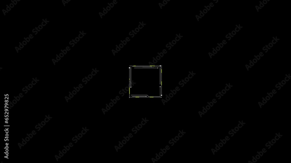 Futuristic HUD Square Target Animation on Black Background - 4K Video Futuristic HUD Square Target Animation on Black Background - 4K Video