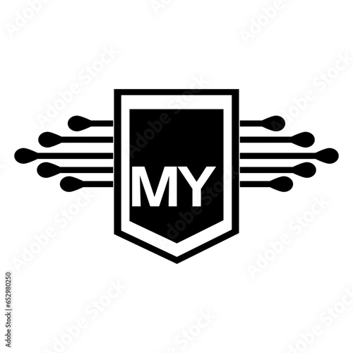 MY letter logo design.MY creative initial MY letter logo design. MY creative initials letter logo concept.
