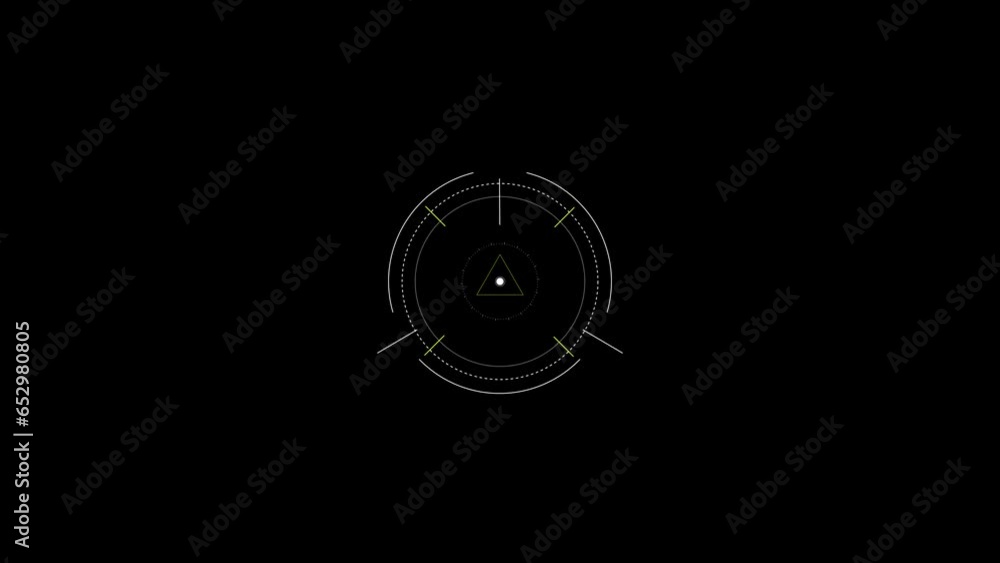 White HUD Circle User interface on isolated black background. Target searching scope and scanning element theme. Digital UI and Sci-fi circular. 4K motion graphic footage video White HUD Circle User interface on isolated black background. Target searching scope and scanning element theme. Digital UI and Sci-fi circular. 4K motion graphic footage video