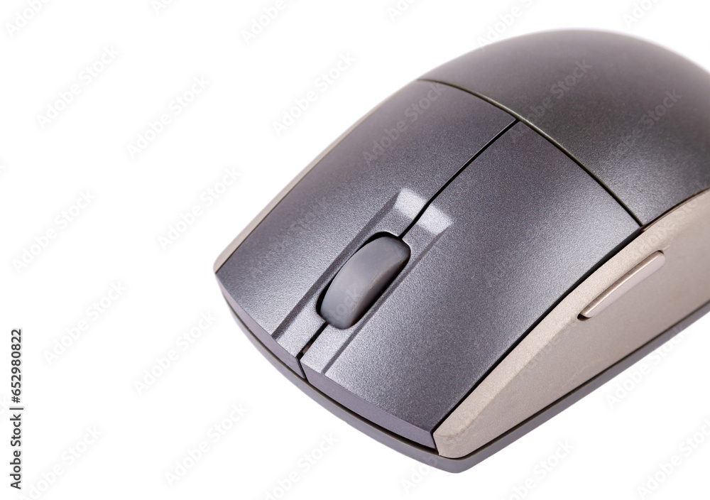 Simple generic grey modern PC mouse, slight angle, object closeup, isolated on white, detail, new clean product shot, nobody, no people, input devices abstract concept, computer accessories, equipment Simple generic grey modern PC mouse, slight angle, object closeup, isolated on white, detail, new clean product shot, nobody, no people, input devices abstract concept, computer accessories, equipment