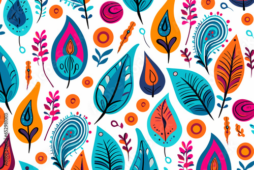 turkish quirky doodle pattern, wallpaper, background, cartoon, vector, whimsical Illustration