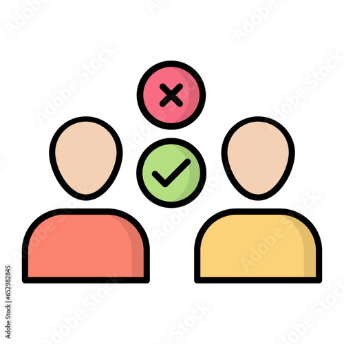 Voters Line Color Icon