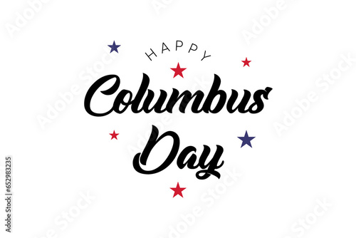 Happy Columbus Day Greeting Card for advertising, poster, banner, template with American flag. Columbus day wallpaper.
