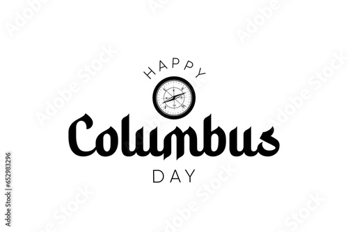 Happy Columbus Day Greeting Card for advertising, poster, banner, template with American flag. Columbus day wallpaper.

