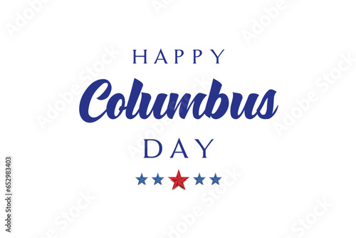 Happy Columbus Day Greeting Card for advertising, poster, banner, template with American flag. Columbus day wallpaper.

